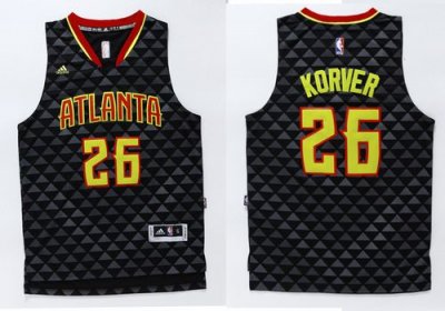 Jerseys Factory Cheap Hawks #26 Kyle Korver Black Swingman Stitc