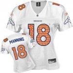 Jerseys Factory Cheap Broncos #18 Peyton Manning White Women's S