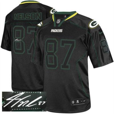 Jerseys Factory Cheap Nike Packers #87 Jordy Nelson Lights Out B