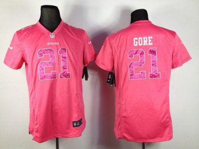 Jerseys Factory Cheap Nike 49ers #21 Frank Gore Pink Sweetheart