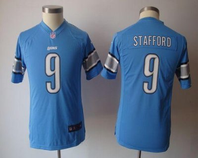 Jerseys Factory Cheap Nike Lions #9 Matthew Stafford Light Blue