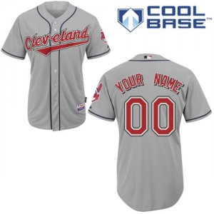 Jerseys Factory Cheap Indians Personalized Authentic Grey Baseba