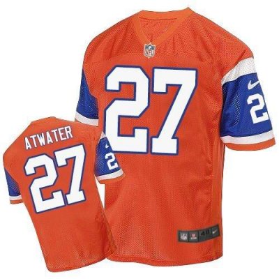 Jerseys Factory Cheap Nike Broncos #27 Steve Atwater Orange Thro