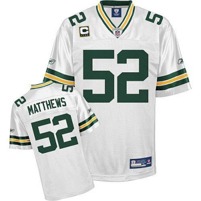 Jerseys Factory Cheap Packers #52 Clay Matthews White With C pat