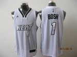 Jerseys Factory Cheap Heat #1 Chris Bosh White Silver No. Embroi