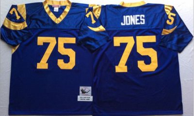 Jerseys Factory Cheap Mitchell And Ness Rams #75 Deacon Jones Bl