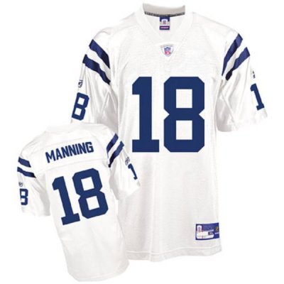 Jerseys Factory Cheap Colts #18 Peyton Manning White Embroidered