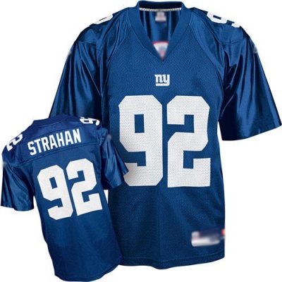 Jerseys Factory Cheap Giants #92 Michael Strahan Blue Stitched N