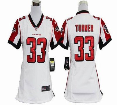 Jerseys Factory Cheap Nike Falcons #33 Michael Turner White Wome