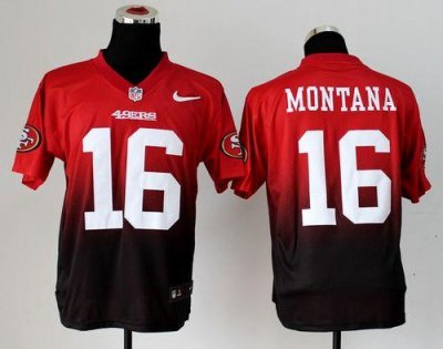 Jerseys Factory Cheap Nike 49ers #16 Joe Montana Red/Black Men's