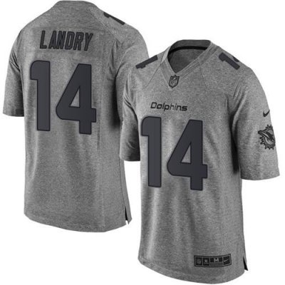 Jerseys Factory Cheap Nike Dolphins #14 Jarvis Landry Gray Men's