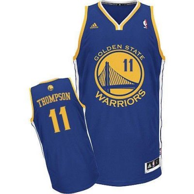 Jerseys Factory Cheap Warriors #11 Klay Thompson Blue Embroidere
