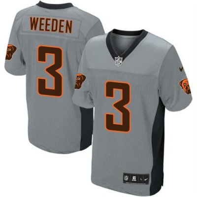 Jerseys Factory Cheap Nike Browns #3 Brandon Weeden Grey Shadow