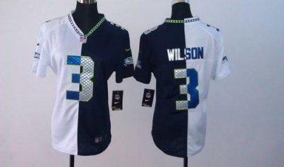 Jerseys Factory Cheap Nike Seahawks #3 Russell Wilson Steel Blue