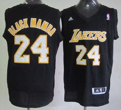 Jerseys Factory Cheap Lakers #24 Kobe Bryant Black Mamba Fashion