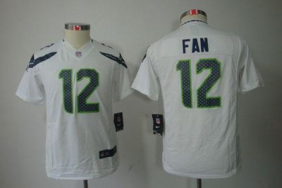 Jerseys Factory Cheap Nike Seahawks #12 Fan White Youth Embroide