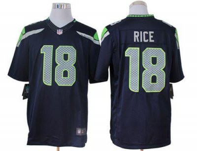 Jerseys Factory Cheap Nike Seahawks #18 Sidney Rice Steel Blue T