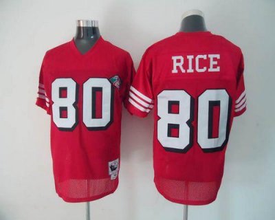 Jerseys Factory Cheap Mitchell and Ness 49ers #80 Jerry Rice Red
