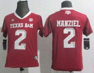 Jerseys Factory Cheap Aggies #2 Johnny Manziel Red SEC Patch Emb