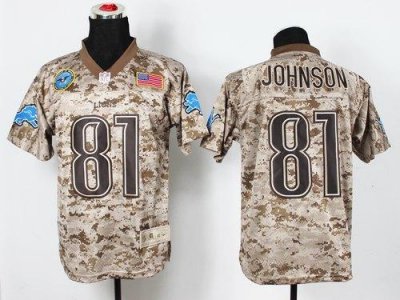 Jerseys Factory Cheap Nike Lions #81 Calvin Johnson Camo Men's S