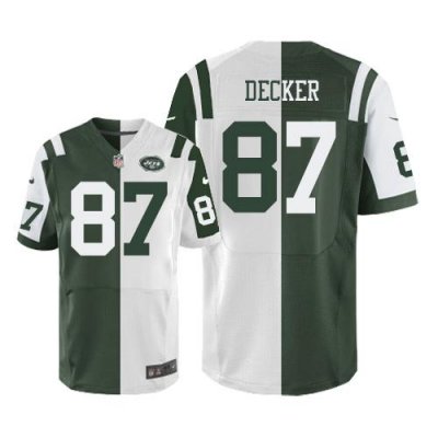 Jerseys Factory Cheap Nike Jets #87 Eric Decker Green/White Men'