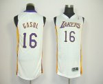 Jerseys Factory Cheap Revolution 30 Lakers #16 Pau Gasol White S