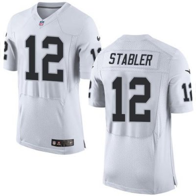 Jerseys Factory Cheap Nike Raiders #12 Kenny Stabler White Men's