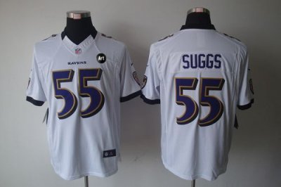 Jerseys Factory Cheap Nike Ravens #55 Terrell Suggs White With A