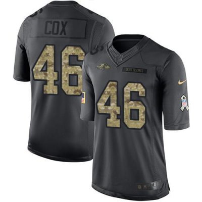 Jerseys Factory Cheap Nike Ravens #46 Morgan Cox Black Men's Sti