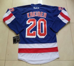 Jerseys Factory Cheap Rangers #20 Chris Kreider Blue Home Embroi