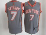 Jerseys Factory Cheap Knicks #7 Carmelo Anthony Grey Graystone F