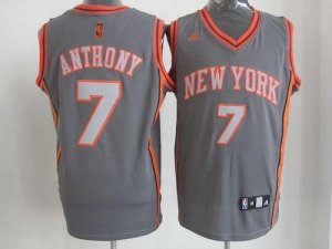 Jerseys Factory Cheap Knicks #7 Carmelo Anthony Grey Graystone F