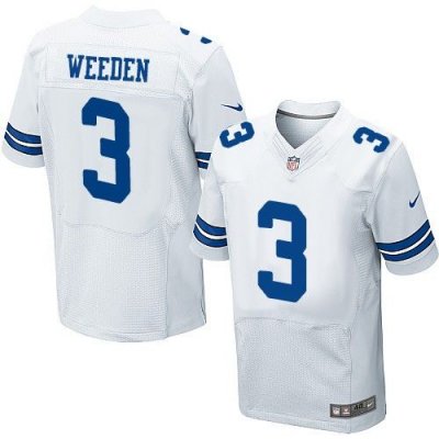 Jerseys Factory Cheap Nike Cowboys #3 Brandon Weeden White Men's