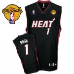 Jerseys Factory Cheap Heat Finals Patch #1 Chris Bosh Black Stit