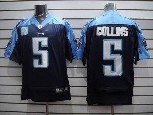 Jerseys Factory Cheap Titans #5 Kerry Collins Stitched Dark Blu