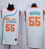 Jerseys Factory Cheap Flint Tropics #55 Vakidis White Semi-Pro M