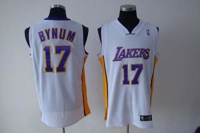 Jerseys Factory Cheap Lakers #17 Andrew Bynum Embroidered White