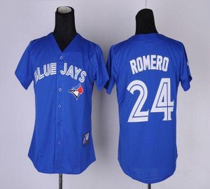 Jerseys Factory Cheap Blue Jays #24 Ricky Romero Blue Women's Fa