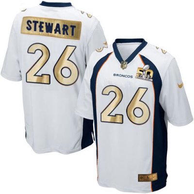 Jerseys Factory Cheap Nike Broncos #26 Darian Stewart White Men'