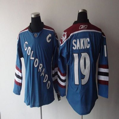 Jerseys Factory Cheap Avalanche #19 Joe Sakic Embroidered Blue T