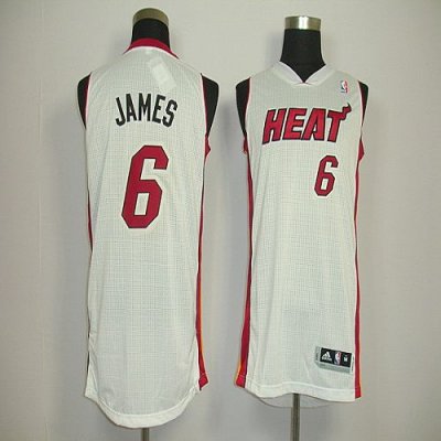 Jerseys Factory Cheap Revolution 30 Heat #6 LeBron James White S
