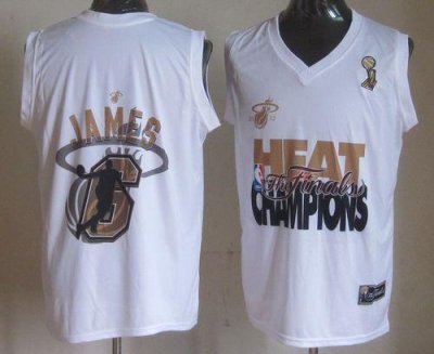 Jerseys Factory Cheap Heat #6 LeBron James White 2013 NBA Finals