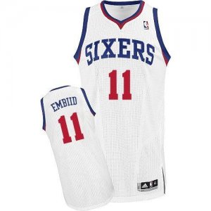 Jerseys Factory Cheap Revolution 30 76ers #11 Joel Embiid White