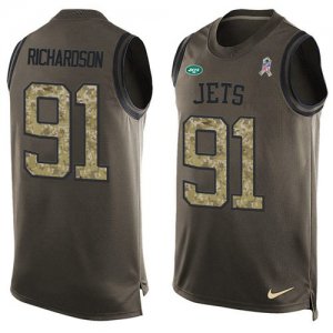 Jerseys Factory Cheap Nike Jets #91 Sheldon Richardson Green Men