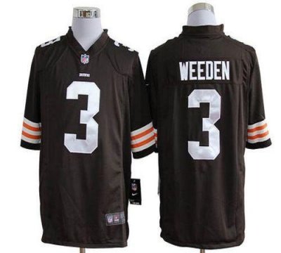 Jerseys Factory Cheap Nike Browns #3 Brandon Weeden Brown Team C