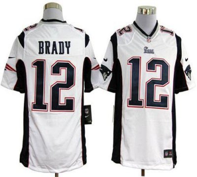Jerseys Factory Cheap Nike Patriots #12 Tom Brady White Men's Em