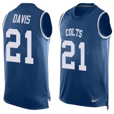 Jerseys Factory Cheap Nike Colts #21 Vontae Davis Royal Blue Tea