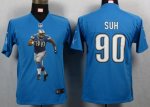 Jerseys Factory Cheap Nike Lions #90 Ndamukong Suh Light Blue Te