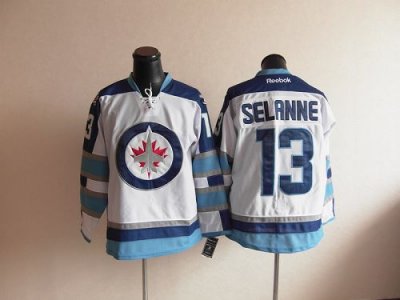 Jerseys Factory Cheap Jets #13 Teemu Selanne White 2011 Style Em