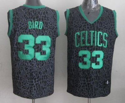 Jerseys Factory Cheap Celtics #33 Larry Bird Black Crazy Light S